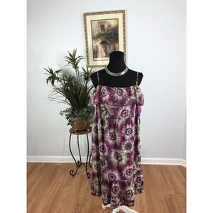 Ana Dress‎ LG Spaghetti Adjustable Straps Boho Vacation Preppy Pullover Peplum